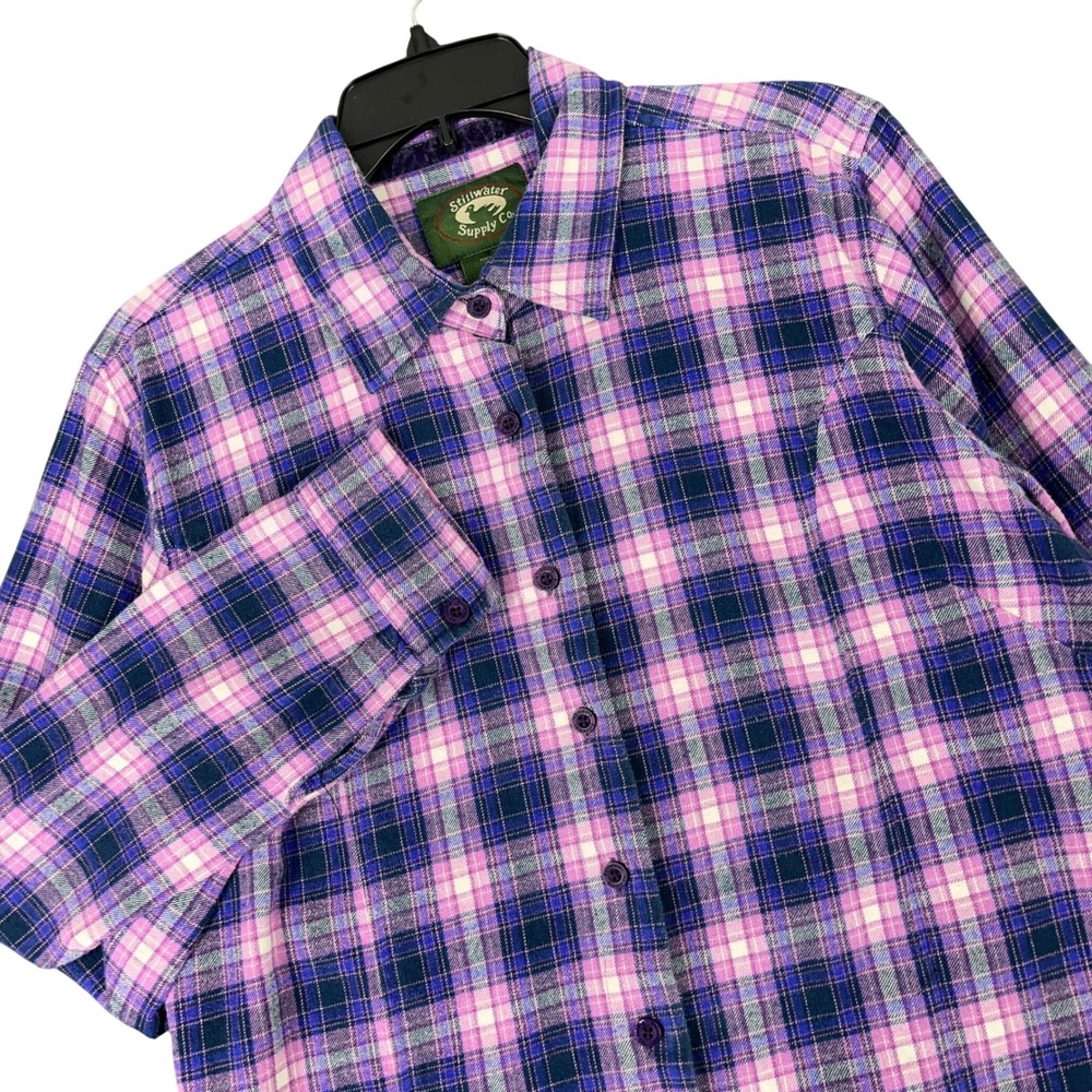 Stillwater Supply Flannel‎ Shirt Womens XL Plaid Long Sleeve Button Up Outdoor